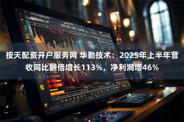 按天配资开户服务网 华勤技术：2025年上半年营收同比翻倍增长113%，净利润增46%